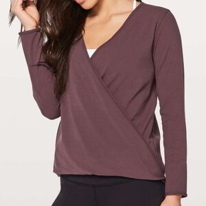 Lululemon Full Freedom Wrap Top in Black Cherry w/Nulu Fabric